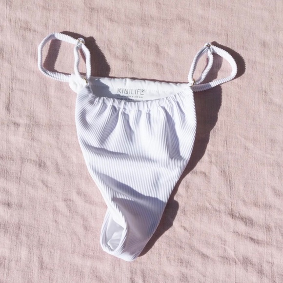 Kinilife Eco Rib Tiny Brief in White. - Picture 2 of 7